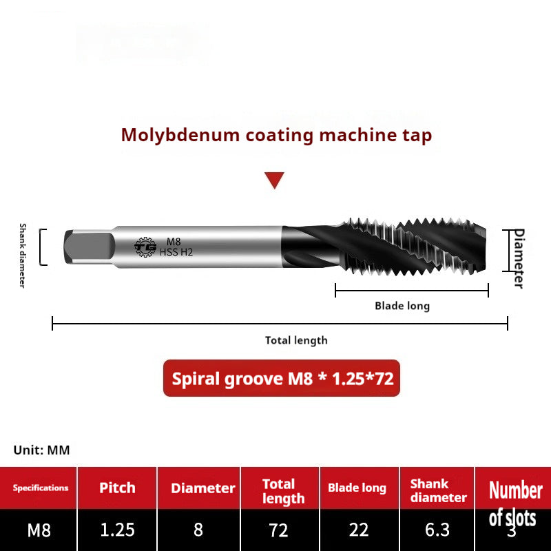 2116-High-performance 6542 molybdenum plating straight groove screw machine with tap high-speed steel tapping thread high-strength processing Shandong Denso Pricision Tools Co.,Ltd.